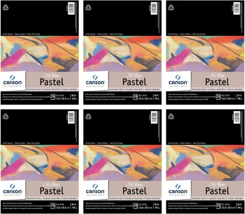 Vista 9 de Canson Artist Series Mi-Teintes - Papel pastel, colores surtidos, bloc plegable, 9 x 12 pulgadas, 24 hojas (98 libras/160g) - Papel de artista