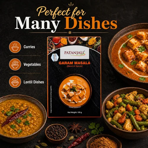 Vista 7 de Patanjali Garam Masala 100g / 0.22 lb