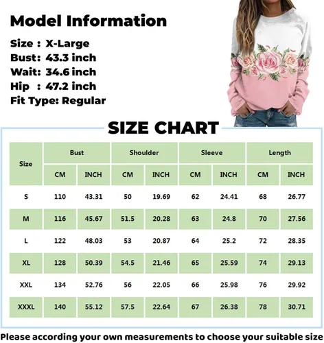 Vista 5 de Sudadera para mujer, de manga larga, diseño gráfico vintage, estampado floral, sin botones, casual