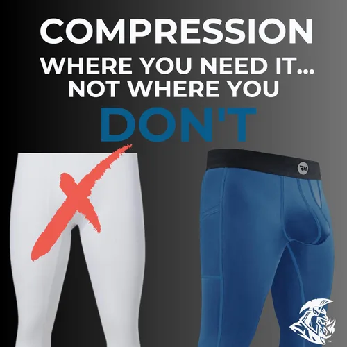 Vista 4 de Real Men D Pouch - Pantalones de compresión para hombre, leggings para hombre, pantalones de yoga, medias, capa base para hombres clima frío