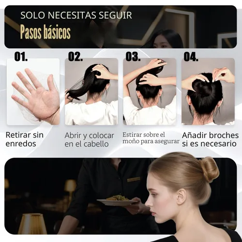 Vista 5 de Smilco Red para el cabello, 100 unidades, redes para el cabello de 22 pulgadas, malla elástica invisible para servicio de alimentos, moño de ballet