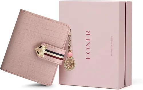 Vista 4 de FOXER Carteras pequeñas para mujer, monederos con cremallera para tarjetas de crédito, Classic