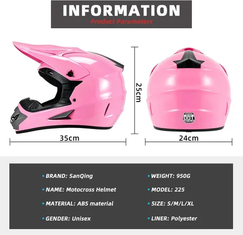 Vista 7 de Youth Kids Motocross Helmet, DOT Certified,ATV Dirt Bike Motorcycle, BMX 4-Wheeler Off-Road Mountain Bike,W/Gloves Goggles Mask