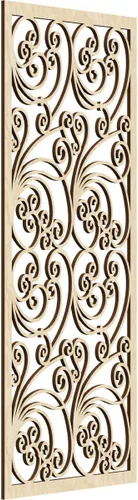 Vista 161 de 9 3/8"W x 24 3/8"H x 1/4"T Marilla Decorativos Paneles de Pared de Madera Calado, Abedul