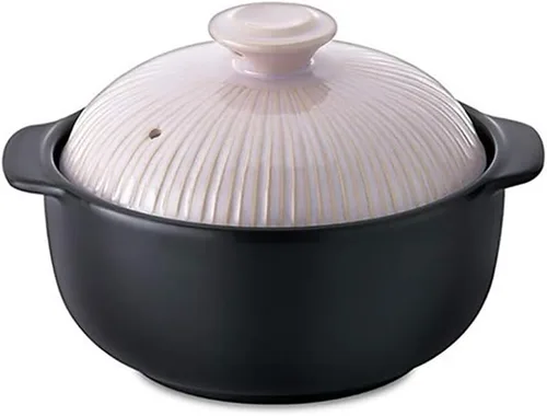 Vista 8 de Kitchen Flower Lucia - Olla caliente de cerámica esmaltada natural (vintage azul, 21.1 fl oz)