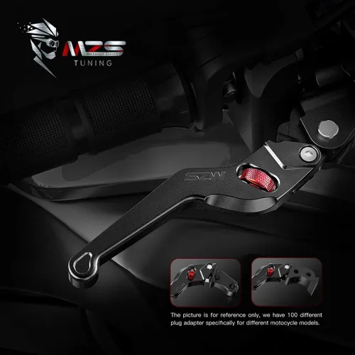 Vista 4 de MZS Palancas de embrague de freno de motocicleta negras para ruedas deslizadores de marco de motocicleta compatibles con MT09 FZ09 XSR900 FJ09