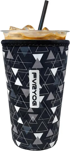 Vista 29 de Fundas de neopreno reutilizables aisladas para café helado, fundas para tazas de café helado, fundas para bebidas heladas y calientes