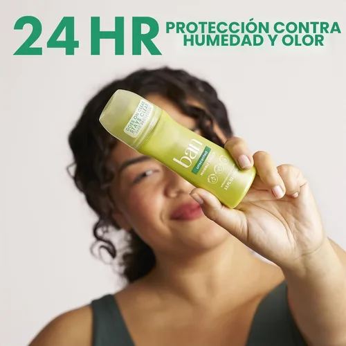 Vista 3 de Desodorante antitranspirante roll-on sin perfume, original de Ban (3.50 onzas), paquete de de 4 24-Hour Sweat and Odor Protection, No White