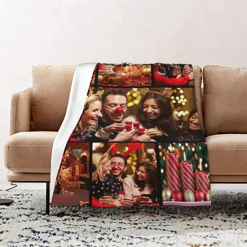 Vista 23 de Manta personalizada con fotos, texto, manta personalizada de franela para regalos de cumpleaños de adultos y niños, bodas, Navidad, Halloween, Día