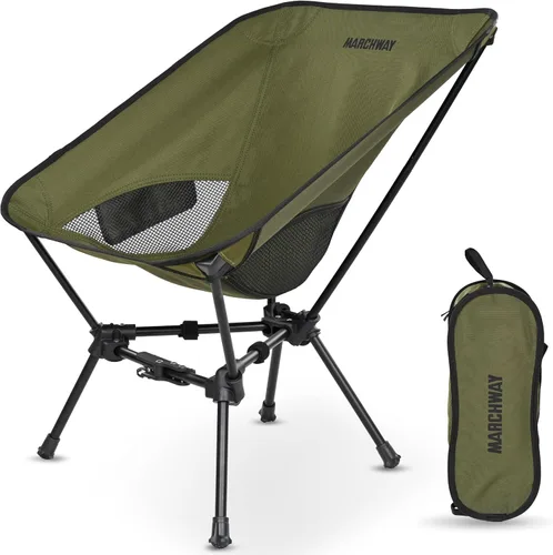 Vista 13 de MARCHWAY Silla de camping plegable ligera con bloqueo de resorte, estable y compacta portátil para campamento al aire libre, viajes, playa, picnic