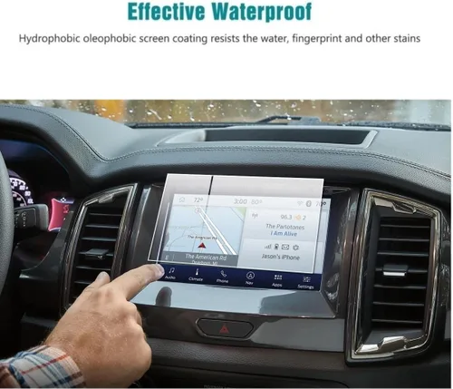 Vista 3 de Protector de pantalla compatible con pantalla táctil Ford Ranger Sync3 2019-2023, antirreflejos, resistente a los golpes, accesorios de navegación