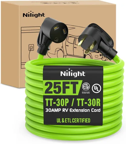 Vista 55 de Nilight Cable de Extensión para Secadora EV de 15 Pies 3 Clavijas 30 Amperios NEMA 10-30P 10-30R Cable de Extensiones Antiguas Servicio Pesado