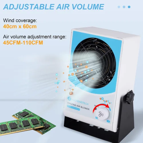 Vista 4 de YUCHENGTECH Soplador de aire ionizante Ventilador de iones antiestático Eliminador estático Ionizador antiestático Ionizador ESD Ventilador