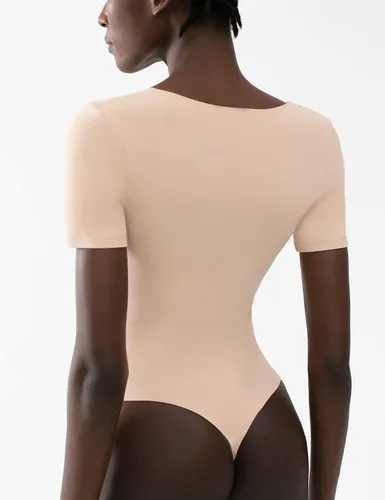 Vista 4 de PUMIEY Body de manga corta con cuello en V para mujer, colección Sharp