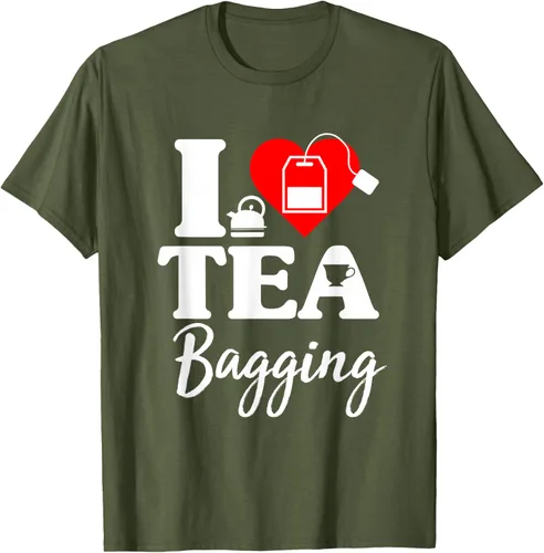 Vista 4 de Camiseta con texto en inglés "I Love Tea Bagging", divertida camiseta para bebedores de té, Negro