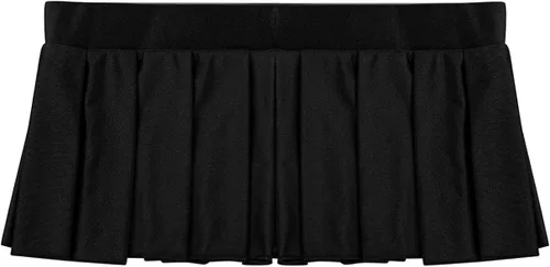 Vista 4 de Vxuxlje Minifalda plisada y2k de cintura baja para mujer disfraz de minifalda corta para baile