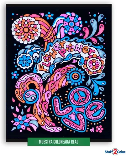 Vista 4 de Paquete de 18 pósteres de terciopelo mullido para colorear (edición creativa), ideal para tiempo familiar, artes y manualidades, viajes, aulas