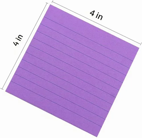 Vista 3 de Early Buy Notas adhesivas forradas de 4 x 4 pulgadas, 6 colores de caramelo