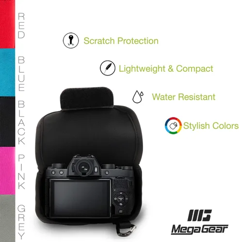 Vista 6 de MegaGear MG1887 - Funda de neopreno ultra ligera para cámara compatible con Fujifilm X-T200 (XC15-1.772 in), color negro