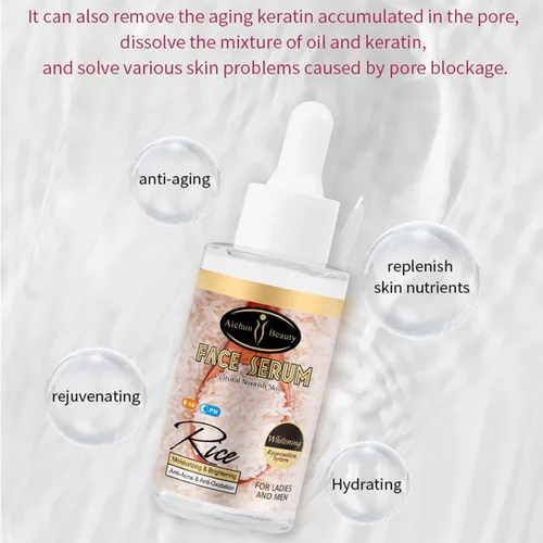 Vista 5 de AICHUN BEAUTY Suero facial Extracto de arroz natural Hidratante Anti-Acné Anti-Oxidación Refine Arrugas 1.4 fl oz/1.35fl.oz