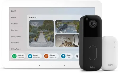 Vista 2 de Amazon Echo Hub con timbre de video Blink (modelo más nuevo), diseñado para Alexa+