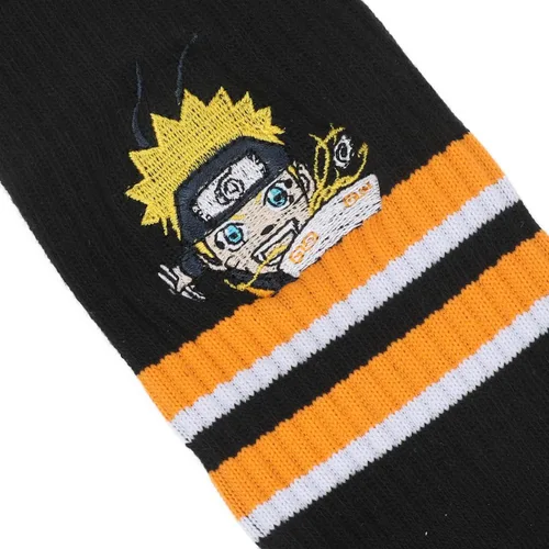 Vista 3 de Bioworld Naruto Shippuden Naruto Eating Ramen - Calcetines deportivos para hombre, Negro