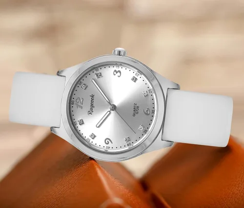Vista 7 de Reloj de moda impermeable para mujer, esfera acentuada con cristal, correa de silicona, reloj de pulsera deportivo de cuarzo analógico, regalo