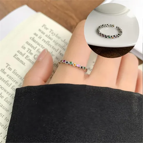 Vista 66 de Anillo de plata 925, anillos de plata ajustables para mujer, anillos de pulgar abiertos, anillos de circonio, anillos ajustables, anillos abiertos