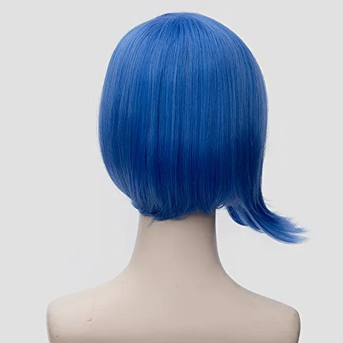 Vista 3 de Probeauty. Peluca de película color azul, azul real o verde, recta. Para fiestas y Cosplay., talla única , Azul