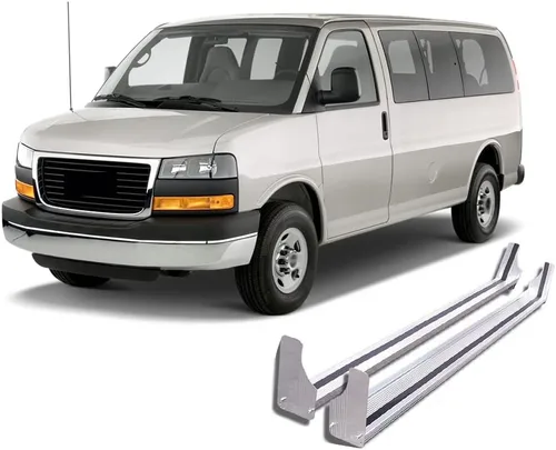 Vista 10 de Black Horse - Estribos comerciales de aluminio compatibles con 97-14 Express/savana 1500-2500-3500 92-15 Ford E/Econoline-RUN102SS