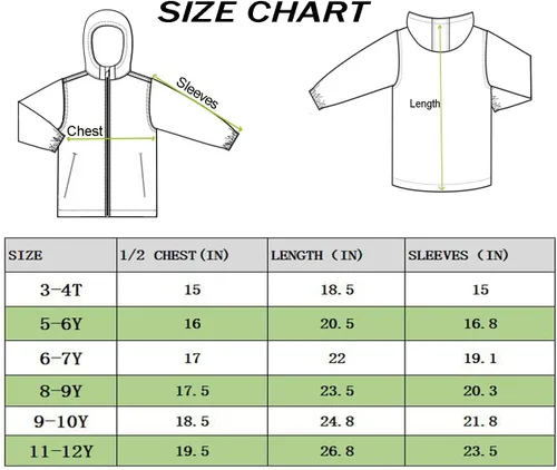 Vista 7 de Chubasqueros para niños, ligeros, impermeables, con capucha, de forro polar, rompevientos para niños