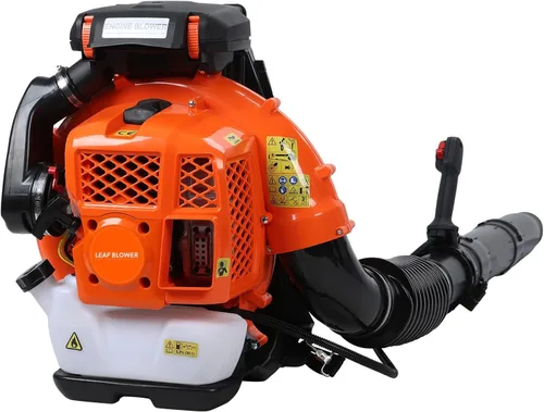 Vista 9 de Soplador de hojas de 75.6 CC – Mochila de 4 tiempos soplador de hojas a gas, soplador de césped de césped de refrigeración por aire de gasolina