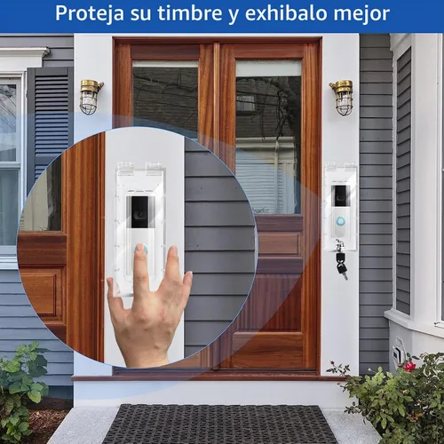 Vista 7 de Soporte de timbre de video antirrobo con llave, kit de cerradura de timbre de puerta altamente transparente, para montaje de timbre de timbre, sin