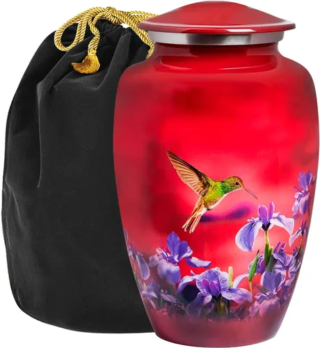 Vista 9 de Trupoint Memorials Urnas de Cremación para Cenizas Humanas de Adultos Mujeres, Urna Funeraria Decorativa para Hombres y Mujeres – Grande, Colibrí