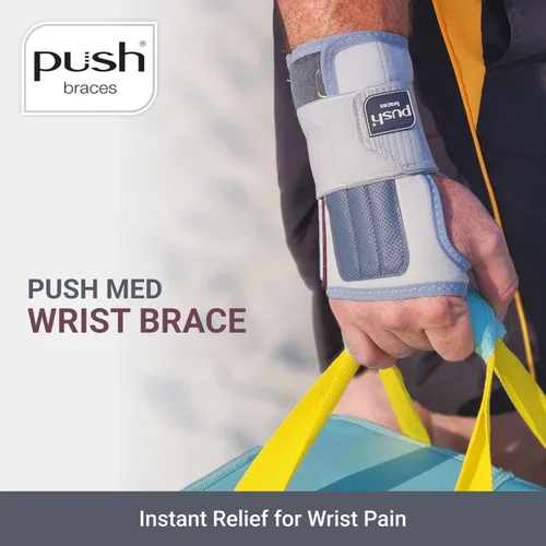 Vista 2 de PUSH Muñequera Med – Elegante soporte de muñeca con máxima inmovilización y comodidad. Alivio del dolor para lesiones de muñeca, tendinitis, túnel