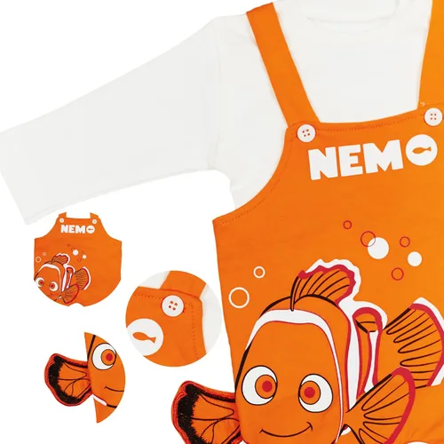 Vista 5 de Finding Nemo - Overol de algodón para bebé con camiseta de manga larga para recién nacidos y bebés, 2 piezas, unisex