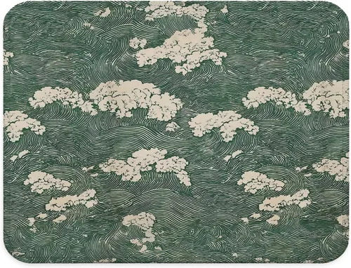 Vista 8 de Alfombrilla de mouse de montaña brumosa de acuarela, regalos para amantes de la naturaleza, prado de flores silvestres, paisaje de montaña