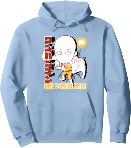 Vista 3 de One Punch Man Sudadera con capucha Comic Edit, Negro, S Gris Jaspeado