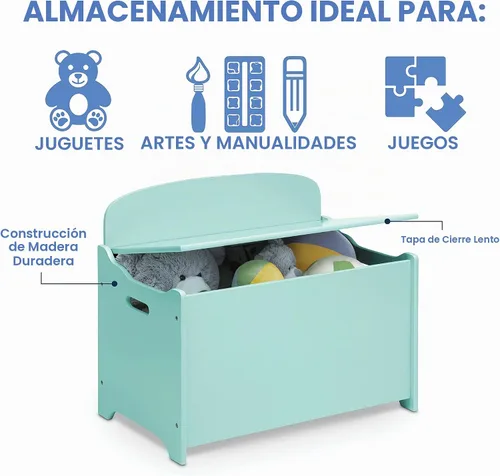 Vista 4 de Delta Children MySize Deluxe - Caja de juguetes, color menta