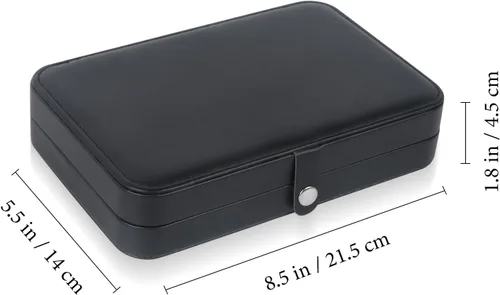 Vista 6 de Hatori Joyero de viaje para mujer, portátil, de piel sintética, organizador de joyas para collares, aretes, anillos, pulseras, pequeños regalos