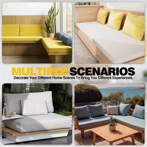 Vista 8 de Cojines de banco personalizados, cojines de asiento de ventana para interiores, cojines de banco para muebles de interior, cojín de esponja de alta