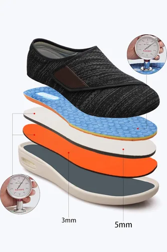 Vista 2 de ZUMEIJIA Zapatos para diabéticos para mujer, zapatos casuales ajustables para caminar, zapatos anchos para ancianos, pies hinchados