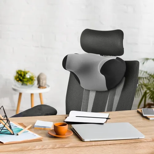 Vista 7 de Almohada para reposacabezas de automóvil, cómoda almohada de cuello con forma de memoria para aliviar el dolor de cuello, diseño ergonómico