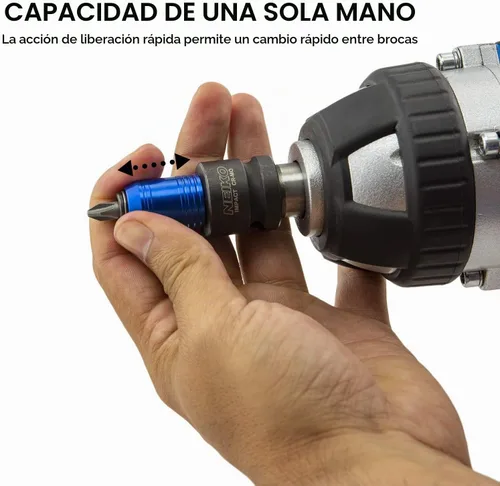 Vista 3 de Neiko 30275A Adaptador de llave de impacto para destornilladores de llave de trinquete, convertidor hembra de 1/2 pulgada a hexagonal de 1/4