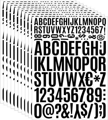 Vista 13 de 10 hojas de calcomanías de letras pequeñas, calcomanías autoadhesivas del alfabeto de 1/2 pulgada, lindas calcomanías de vinilo para artes