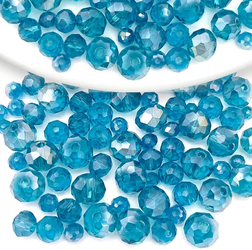 Vista 48 de 246 cuentas de cristal redondas de 0.118 pulgadas (0.118 in) con múltiples facetas sueltas espaciadoras de cristal para hacer joyas, pulseras