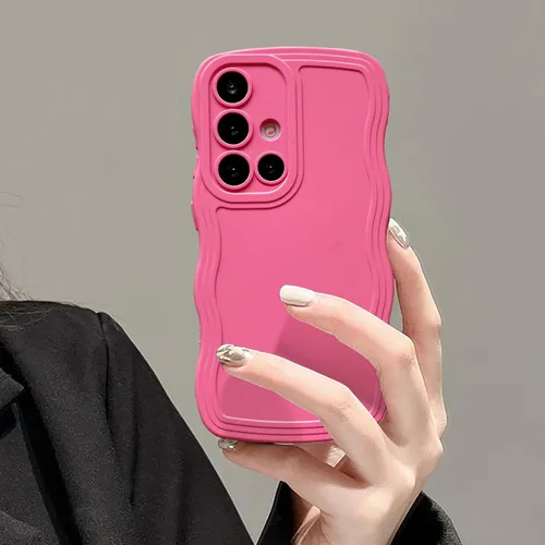 Vista 37 de UEEBAI Funda de silicona con marco ondulado para Samsung Galaxy A13 5G, lindo marco ondulado, ajuste delgado, a prueba de golpes, funda suave y Negro