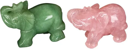 Vista 2 de Kingzhuo Figuras pequeñas de elefante de cristal, hermosas manualidades, estatuas de elefante talladas de jade natural, regalos para personas