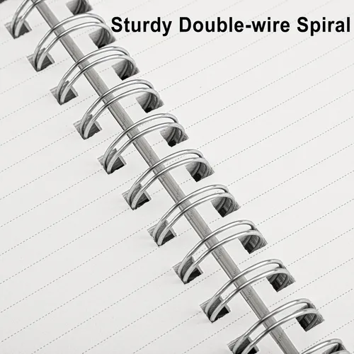 Vista 4 de RETTACY Cuaderno de espiral con rayas universitarias, 300 páginas, tamaño A5 mediano (14.5 x 20.8 cm), para la escuela, el trabajo, la escritura