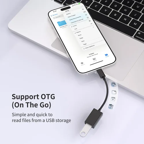 Vista 5 de Adaptador USB C a USB 3.0 [Paquete de 2], Cable OTG USB C Macho a USB Hembra Thunderbolt 3 a Adaptador USB Compatible con MacBook Pro/Air, iPhone 16